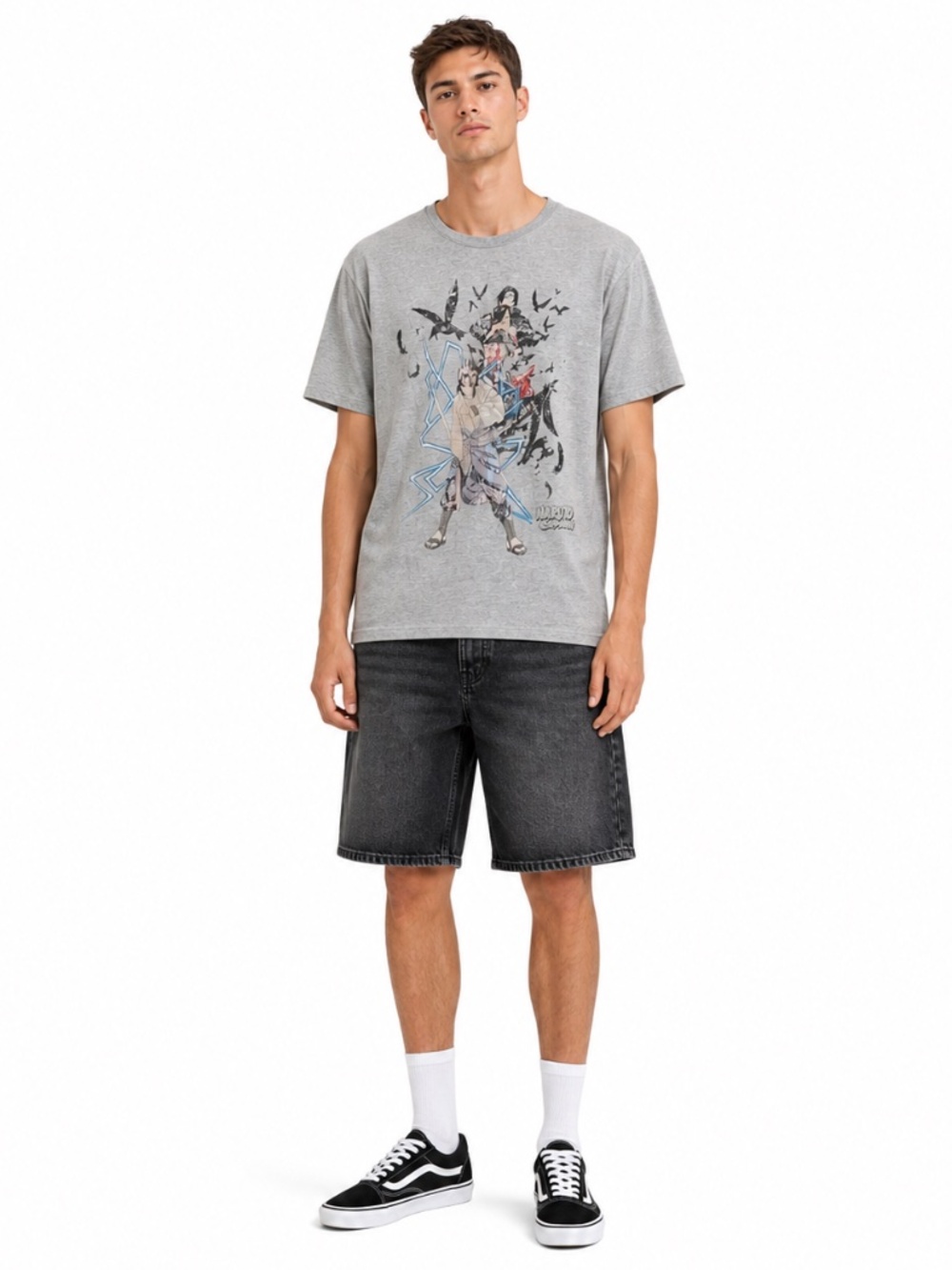 4/$20➡️ Naruto Shippuden Grey Graphic T-Shirt – Size Large – Cotton